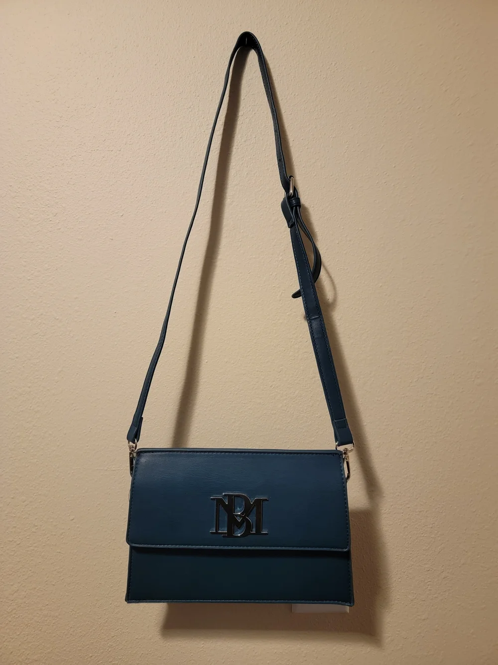 Badgley Mischka Navy Leather Crossbody Bag